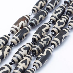 Treasure Form Dzi Beads, 30x10mm, Jewelry Making Projects 1/3/5 pcs