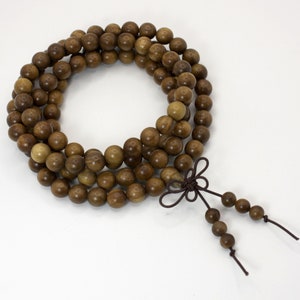 108PCS/Strands 8mm Natural Sandalwood Prayer Mala Meditation Buddha Beads Round Loose Beads