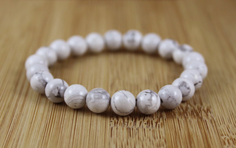 8 mm White TurquoiseHowlite Round Bracelet