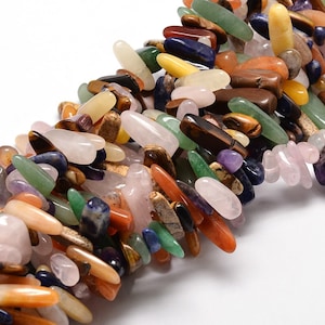 Assorted Gemstone Chip, Bead strands, 8~30 x 5~12 mm, DIY Jewelry Making