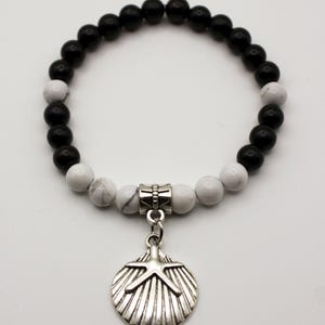 Pulsera de shungita, piedra natal y dije, piedra energética, gema a tu elección, pulseras para niños, regalo de joyería