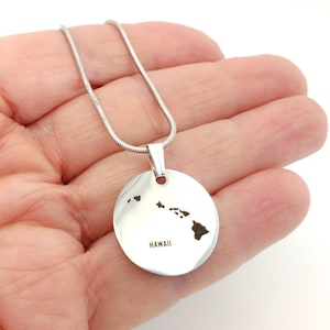 Neu! Silber Hawaiianische Inseln Karte Anhänger Sterlingsilber Schlange Halsketten