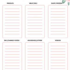 grocery list printable etsy
