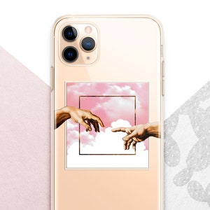 Creation Of Adam Hands iPhone 16 15 14 13 12 SE / Michelangelo Painting Clouds Samsung 24 23 22 21 Note 20 / Famous Art Google Pixel 9 8 7 6