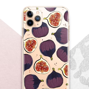 Watercolor Figs Samsung 24 23 22 21 Cover / Cute Summer Fruits iPhone 16 15 14 13 12 11 x SE / Yummy Pattern Google Pixel 9 8 7 6 5 Pro Case