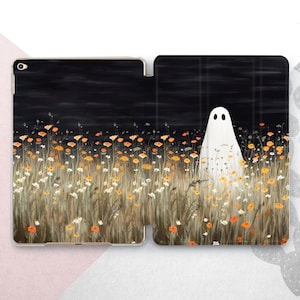 Spooky Ghost iPad Pro 13 12.9 11 2024 Cover / Cartoon Halloween Mini 7 6 Air 5 4 Case / Aesthetic Boo Party iPad 10.9 10.5 10.2 Night Field