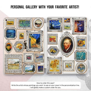 Custom Gallery iPad Pro 13 12.9 11 2024 / Gogh Klimt Frida Munch iPad Mini 7 6 5 Air 4 / Classic Painting Case / Art iPad 9.7 10.9 10.5 10.2
