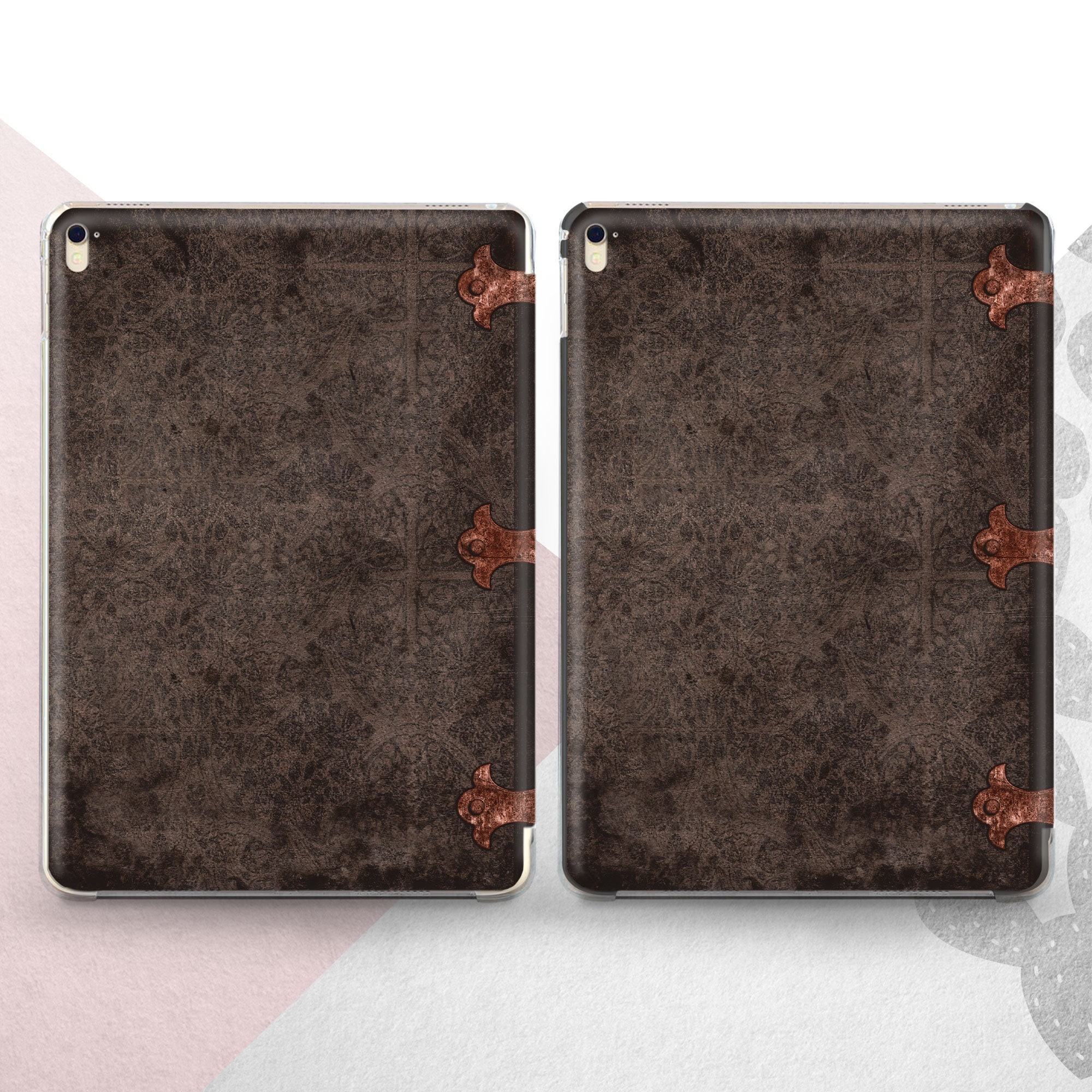 Vintage IPad Hülle Mit Buchdruck-Design – Dunkelbraune Retro-Hülle Für IPad Pro, Air, Mini