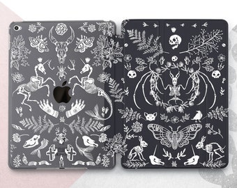 Gothic Skeleton iPad Pro 13 12.9 11 Cover / Occult Witch Mini 7 6 / Black Magic iPad Air 5 4 3 Case / Horror Skull iPad 10.9 10.5 10.2 Dark