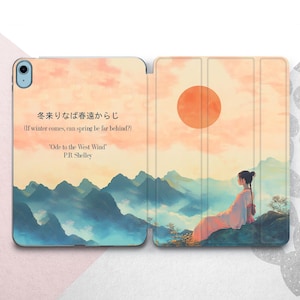 Japanese Quote iPad 10.9 10.5 10.2 Cover / Geisha iPad Mini 7 6 5 4 Air 3 Case / Anime Girl iPad Pro 13 12.9 11 2024 2023 / Literature Lover