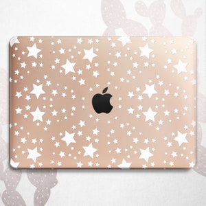 White Stars Macbook Pro 16 15 14 2024 2023 2022 cover Cute Space Mac Air 15 13 11 A2337 Simple Minimal Hard Retina Pro 15 Case Aesthetic Sky
