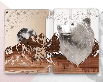 Wood Bear iPad 10.9 10.2 9.7 / Boho Nature Mini 7 6 Air 5 4 3 Cover / Mountains iPad Pro 13 12.9 11 2024 A2461 Case / Moon Stars 8th 7th 6th