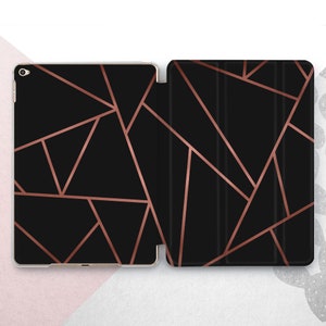 Geometric iPad 10.9 10.5 10.2 Case / Black Gold Line iPad Mini 7 6 / Minimal Aesthetic Air 5 4 3 2 Cover / Simple Style iPad Pro 13 12.9 11