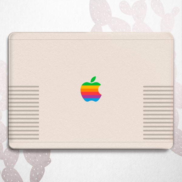 Retro Apple Macbook Pro 16 15 14 13 2024 case 80s 90s Plastic Mac Air 13 11 Cover Vintage Minimalist Macbook Retina 2015 Old Rainbow Logo M3