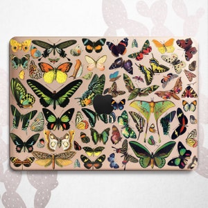 Old Illustration Butterfly Mac Pro 16 15 14 Case Vintage Insect Macbook Air 13 11 M3 M2 cover Aesthetic Dragonfly Hard Retina Plastic Mac 12