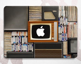 Funda para MacBook con TV retro: diseño de electrodomésticos vintage