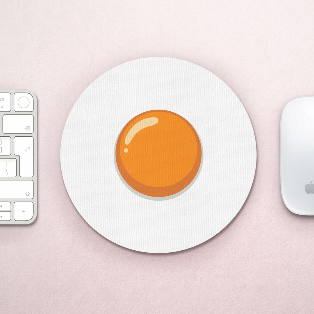 Computer Mouse Fried Fried Egg Yolk Mouse Pad / Omelet Office PC Accessory / Breakfast ...