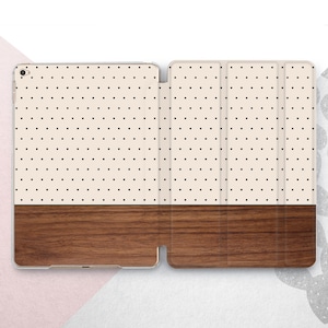 Simple Dot Pattern iPad Pro 13 12.9 11 2024 Case / Wood Geometric Mini 7 6 Cover / Cream Polka iPad Air 5 4 3 / iPad 10th 10.9 10.5 10.2 9.7