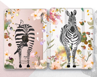 Zebra iPad Pro 12.9 11 2021 A2459 Flowers iPad Mini 6 5 Air 4 3 Case Cute Watercolor Nature iPad 10.9 10.5 10.2 9th 8th African Animal Cover