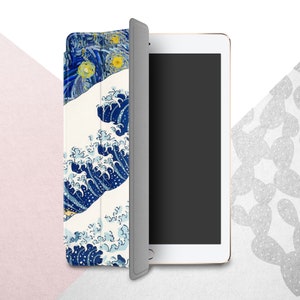 Kanagawa iPad Pro 12.9 11 2022 A2379 Case iPad Mini 6 5 Great Wave iPad Air 4 Cover Van Gogh Starry Night iPad 10.9 10.5 10.2 Classical Art image 2