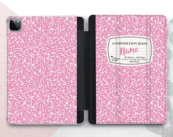 Pink Composition Book iPad 10.9 10.5 10.2 9.7 Cover / Custom