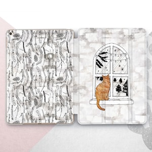 Custodia carina per iPad Pro 13 12.9 11 2024 / Custodia con paesaggio invernale per iPad Mini 7 6 Air 5 4 3 2 / Regalo di Natale per iPad 9.7 10.9 10.5 10.2 Albero di Natale