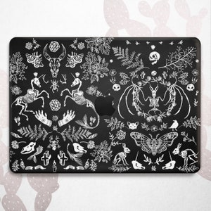 Gothic Skeleton Macbook Air 13 11 2025 A2681 / Black Magic case / Occult Witch Macbook Retina 15 / Dark Horror Plastic Mac Pro 16 15 14 M4