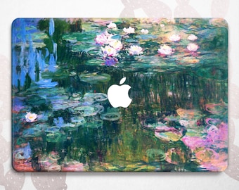 Claude Monet Nenúfares Mac Pro 16 15 14 pulgadas A2289 cubierta Arte Clásico Macbook Air 15 13 11 M3 M2 Hard Retina 15 Paint Macbook 2024 2023