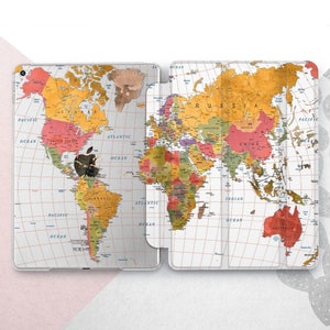 Funda Vintage World iPad Air 3 A2589 / Funda Old Map iPad Mini 7 6 5 4 / Estuche de regalo de viaje iPad Pro 13 12.9 11 2024 2022 / Geografía iPad 10.9 10.5 10.2