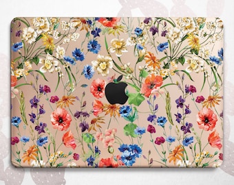 Blommigt Macbook-skal / Trädgårdsblommor / Hårt plastfodral