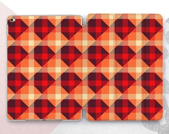 Checkered Grunge iPad Pro 12.9 11 2022 Case Vintage Geometric iPad Mini 6 Hipster Plaid iPad Air 5 4 3 2 Buffalo Pattern iPad 10.9 10.5 10.2