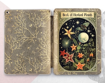 Book of Herbal Plants Mini 6 Air 5 4 Cover Witchy Flowers iPad Pro 12.9 11 2022 Case Mystical Botanical iPad 10.2 10.5 10.9 Moon Witchcraft