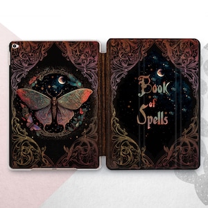 Magic Book of Spells Mini 7 6 Air 5 Cover / Celestial Butterfly Pro 13 12.9 11 2024 Case / Mystical Moth iPad 10.2 10.5 10.9 Dark Witchcraft