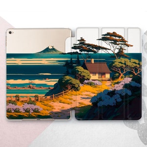 Anime Nature iPad Pro 13 12.9 11 Custodia / Cottagecore Mini 7 6 5 Air 4 3 / Cartoon Ocean iPad 9.7 2018 2017 / Sea Beach Cover / Manga giapponese