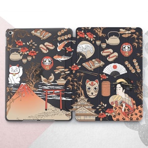 Custodia iPad 10.9 10.2 9.7 Cultura giapponese / Custodia iPad 10.9 10.2 9.7 Tradizione Mini 7 6 5 Arte estetica Air 4 / Custodia Geisha Cute Sakura iPad Pro 13 12.9 11 2022 2021