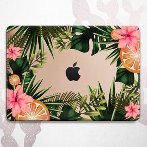 Tropical Leaves Macbook Pro 16 15 14 2024 / Flower Mac Air 13 11 case / Orange Grapefruit A2289 A2141 cover / Summer Hard Retina 2019 2016
