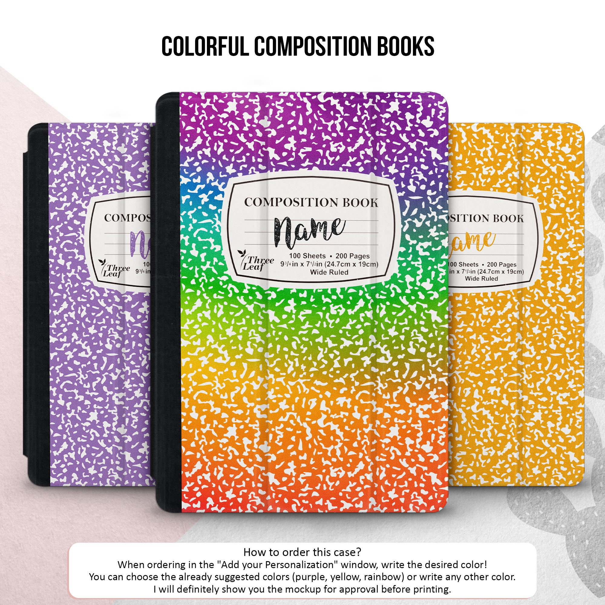 Rainbow Blank Travel Notebooks for Kids, Mini Colorful Composition