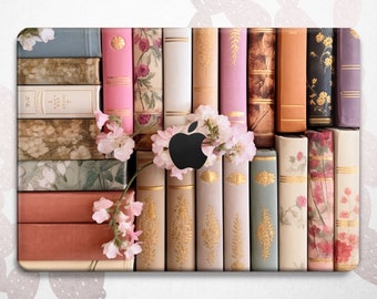 Libreria romantica Macbook Air 15 13 11 2024 copertina Letteratura Book Lover Pro 2023 2022 16 14 custodia Bookish Mac Hard Retina A1502 Scaffale rosa