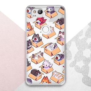 Funda para teléfono con diseño de gatos kawaii en cajas / Funda para Samsung con diseño de gatitos / Diseño de animales para Google Pixel