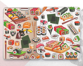 Cute Japan Sushi iPad 9.7 2018 Rolls iPad Mini 6 5 4 3 Fish Rice Vasabi iPad Air 2 Case Gift iPad Pro 12.9 11 2022 2021 Food 10.9 10.5 10.2