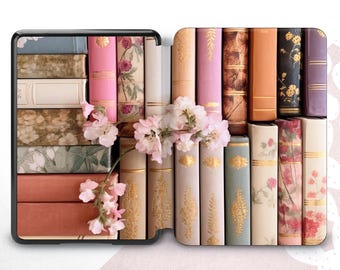 Romantic Bookshelf Kindle Case: Book Lover E-reader Cover
