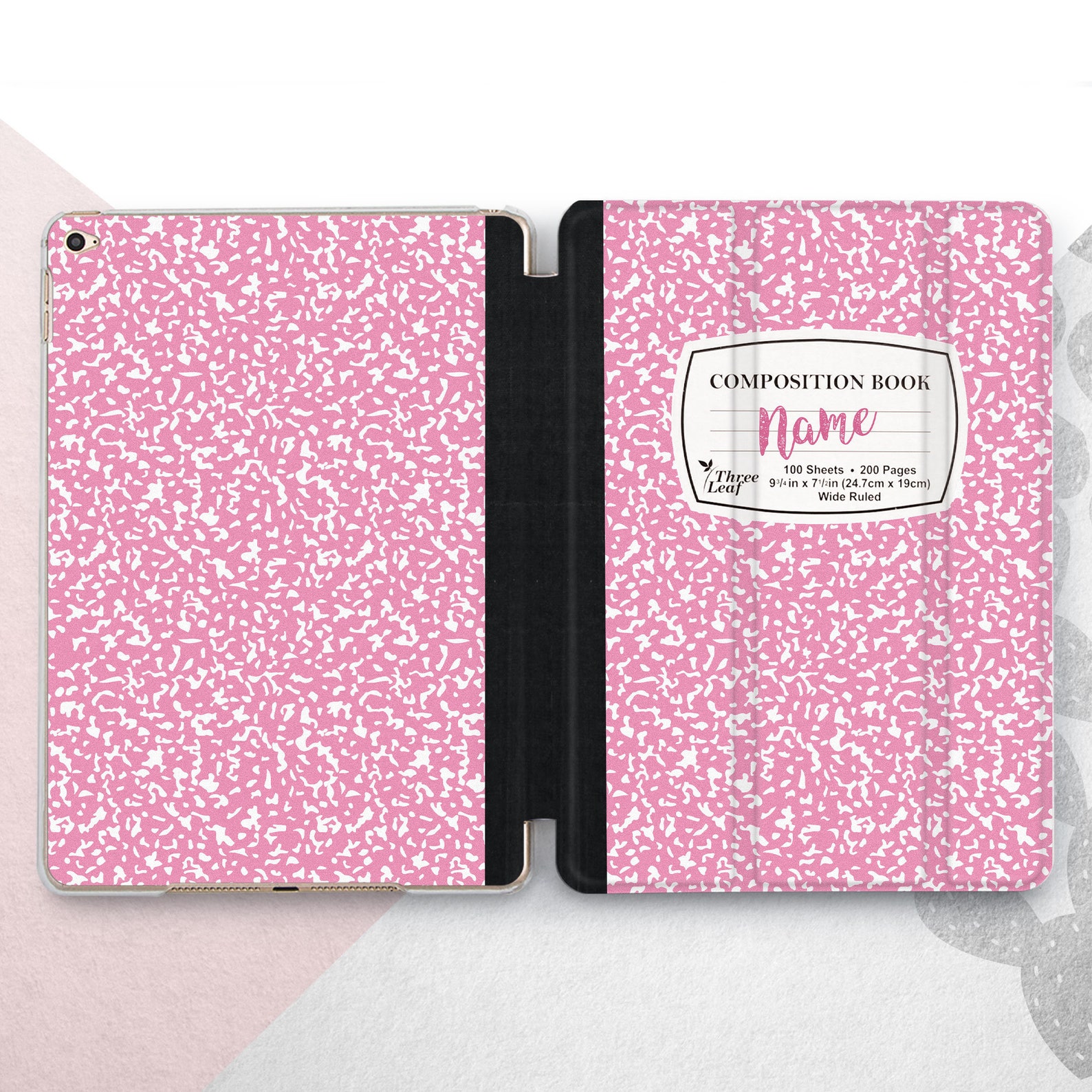 Pink Composition Book Ipad 10.9 10.5 10.2 Cover Custom Etsy