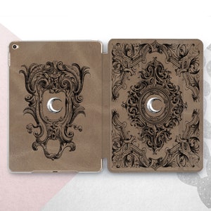 Magic Crescent Book Air 5 4 Cover / Celestial Ornament iPad Pro 13 12.9 11 2024 Case / Victorian iPad Mini 7 6 / Old Vintage 10.2 10.5 10.9