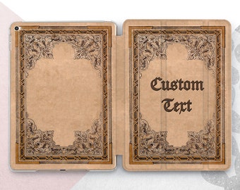 Victorian Book iPad 10.9 10.5 10.2 Custom Text Vintage Cover iPad 9.7 2018 Mini 6 5 4 3 2 Air 5 4 Case Old Ornament iPad Pro 12.9 2021 A2378