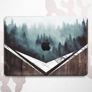 Forest Fog Macbook Pro 16 15 14 inch 2024 A2991 M3 Nature Macbook Air 13 A2179 11 case Boho Hard Plastic Wood Geometric Mac 2020 2019 2018