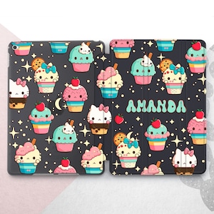 Kawaii Cupcake iPad 9.7 2018 2017 Cover / Cute Sweet Cake Mini 7 6 5 Air 4 Custodia / Personalizzato iPad Pro 13 12.9 2021 10.9 10.5 10.2 Dolci