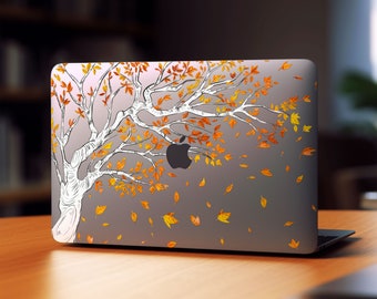 Funda para MacBook con diseño de árbol otoñal: hojas de otoño coloridas, pintura de la naturaleza