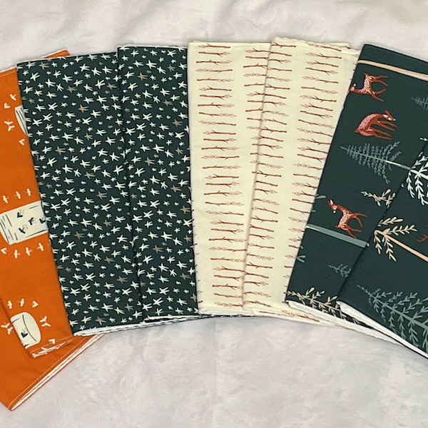 Orange, Green and Cream Campfire Burp Cloths