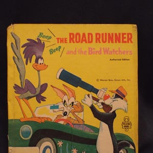 Vintage 1968 The Road Runner and the Bird Watchers, A Tell a Tales H/C Book by Jean Lewis
