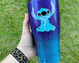 Stitch Tumbler, Glitter Tumbler, OHANA